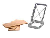 Räucherbrett Treppe Edelstahl, klappbar inkl. Zedernholzplanken