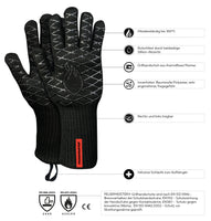 Grillhandschuhe Aramid - Schwarz
