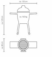 LeCHEF PRO-Serie 2.0 - Keramikgrill inkl. Gestell & Seitentische