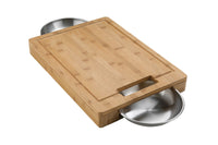 PRO Schneidebrett mit 2 Edelstahl Schalen