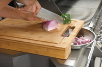 PRO Schneidebrett mit 2 Edelstahl Schalen