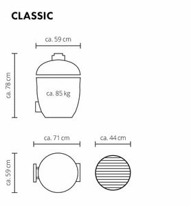 CLASSIC BBQ GURU PRO-Serie 2.0 - Keramikgrill inkl. Gestell & Seitentische 