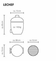 LeCHEF BBQ GURU  PRO-Serie 2.0 - Keramikgrill inkl. Gestell & Seitentische 
